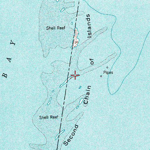 Topographic Map of Second Chain of Islands, TX
