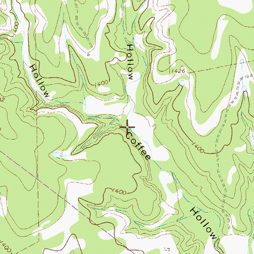 Topographic Map of Second Coffee Hollow, TX