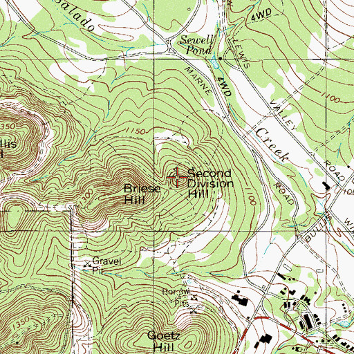 Topographic Map of Second Division Hill, TX