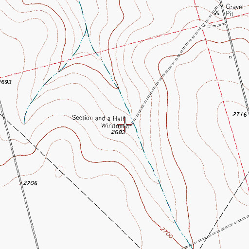 Topographic Map of Section and a Half Windmill, TX