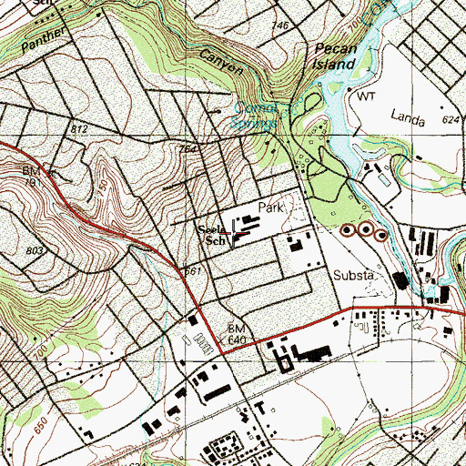 Topographic Map of Seele School, TX