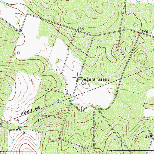 Topographic Map of Segura - Saenz Cemetery, TX