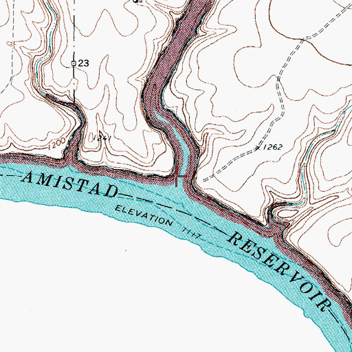Topographic Map of Seminole Canyon, TX