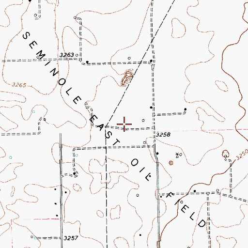 Topographic Map of Seminole East Oil Field, TX