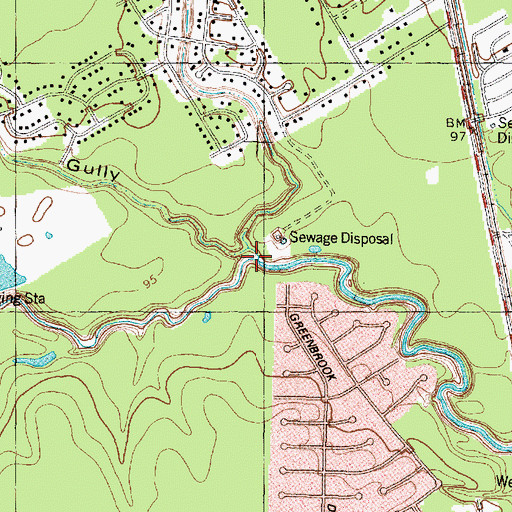 Topographic Map of Senger Gully, TX