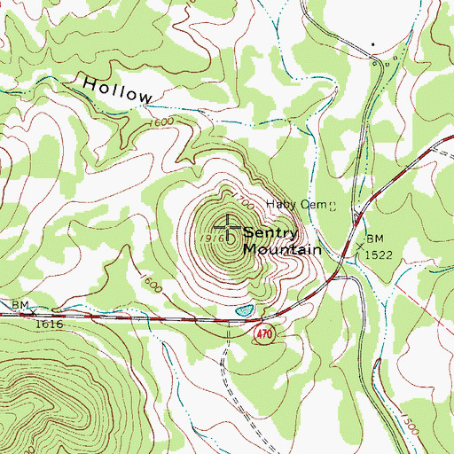 Topographic Map of Sentry Mountain, TX