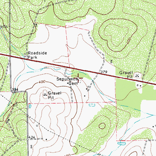 Topographic Map of Sepulveda Cemetery, TX