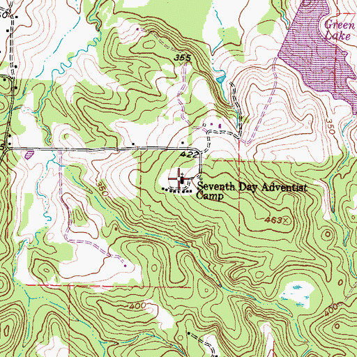 Topographic Map of Seventh Day Adventist Camp, TX