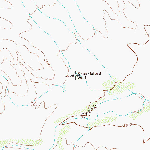 Topographic Map of Shackleford Well, TX