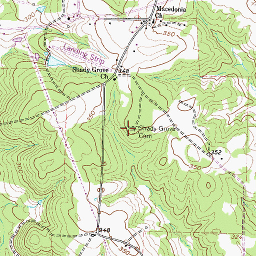 Topographic Map of Shady Grove Cemetery, TX