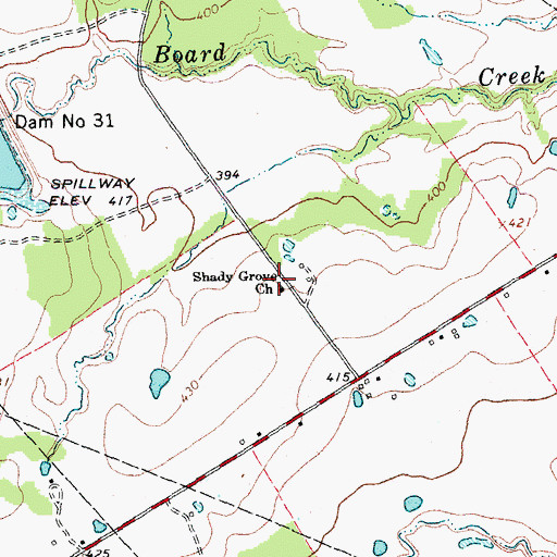 Topographic Map of Shady Grove Church, TX