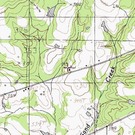 Topographic Map of Shady Grove Church, TX