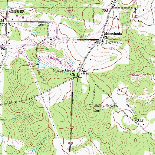 Topographic Map of Shady Grove Church, TX