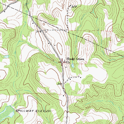 Topographic Map of Shady Grove Church, TX
