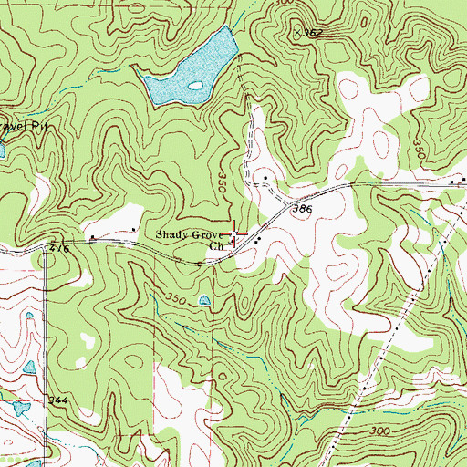Topographic Map of Shady Grove Church, TX