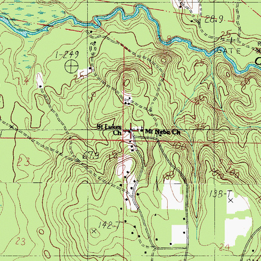 Topographic Map of Saint Lukes Church, AL