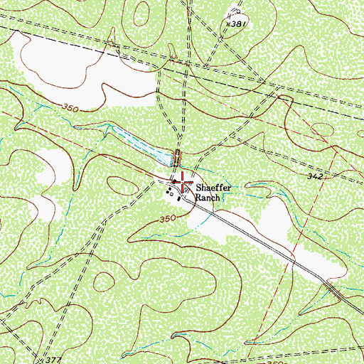Topographic Map of Shaeffer Ranch, TX