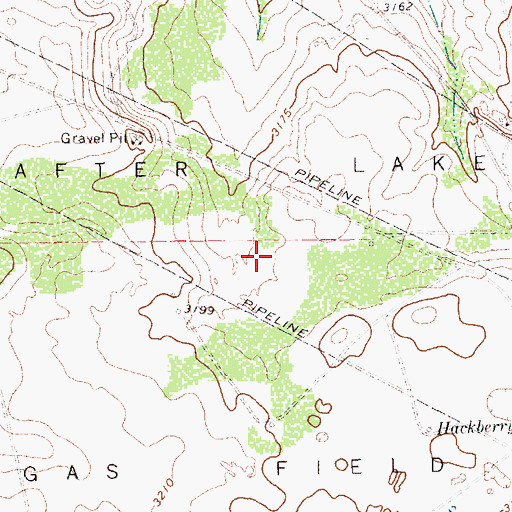 Topographic Map of Shafter Lake Gas Field, TX