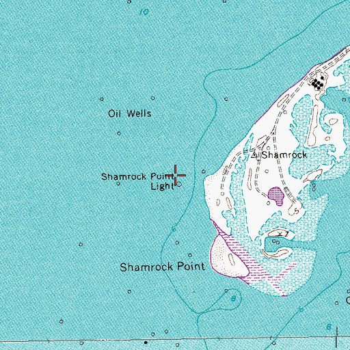 Topographic Map of Shamrock Point Light, TX