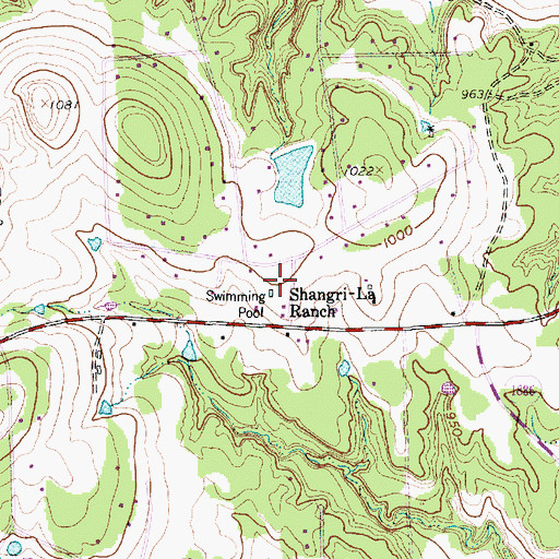 Topographic Map of Shangri-La Ranch, TX