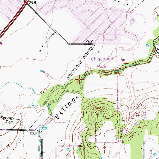Topographic Map of Shannon Creek, TX