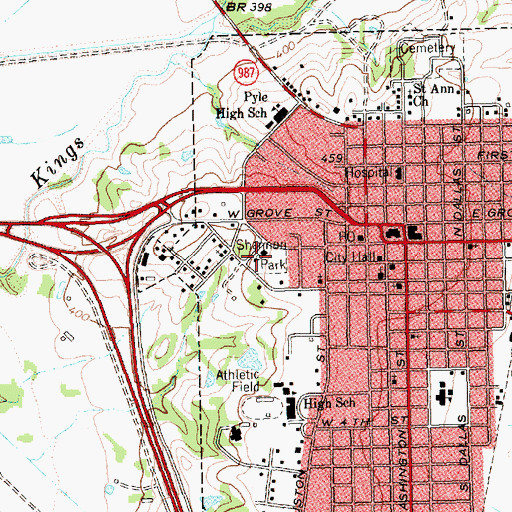 Topographic Map of Shannon Park, TX