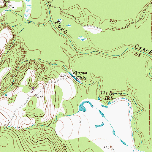 Topographic Map of Shapps Lake, TX