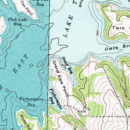 Topographic Map of Shark Bay, TX