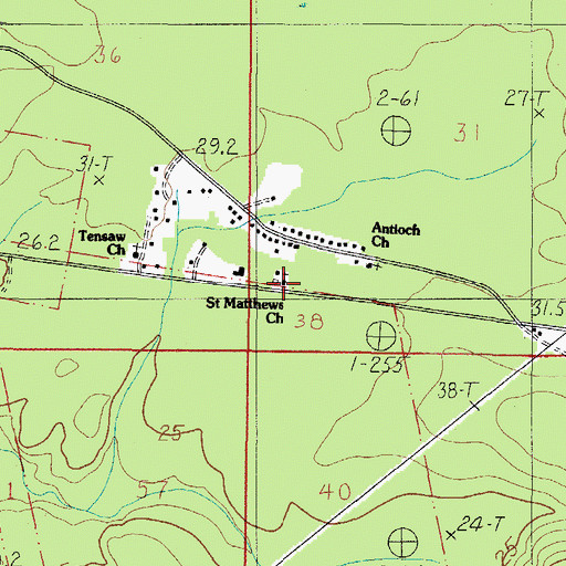Topographic Map of Saint Matthews Church, AL