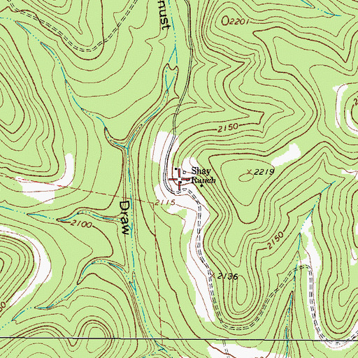 Topographic Map of Shay Ranch, TX