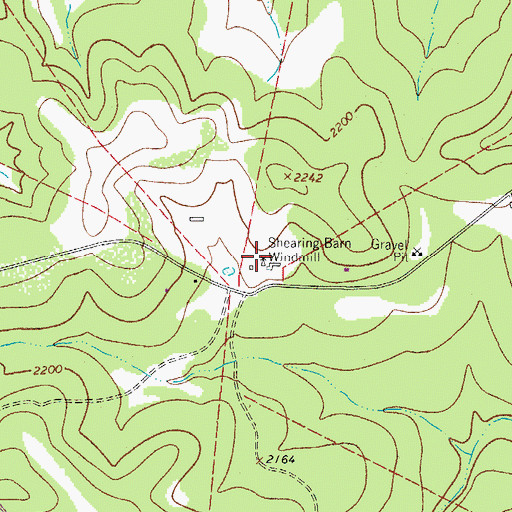 Topographic Map of Shearing Barn Windmill, TX