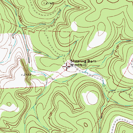 Topographic Map of Shearing Barn Windmill, TX