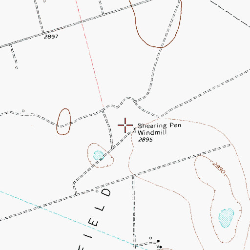 Topographic Map of Shearing Pen Windmill, TX
