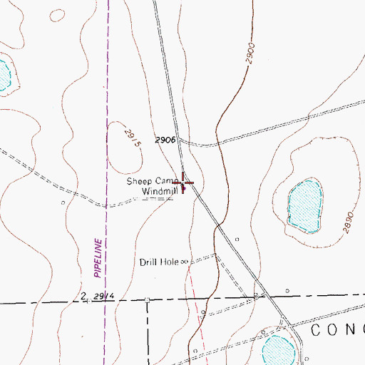Topographic Map of Sheep Camp Windmill, TX