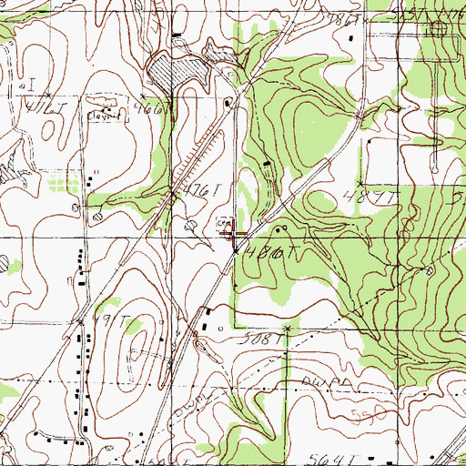 Topographic Map of Shelby Chapel, TX