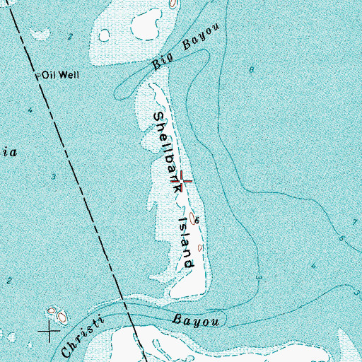 Topographic Map of Shellbank Island, TX