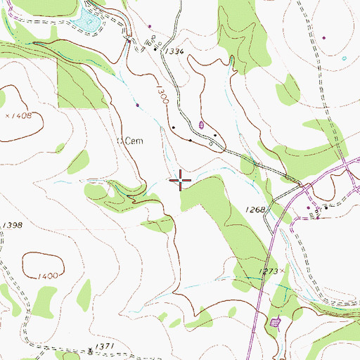 Topographic Map of Sheps Creek, TX