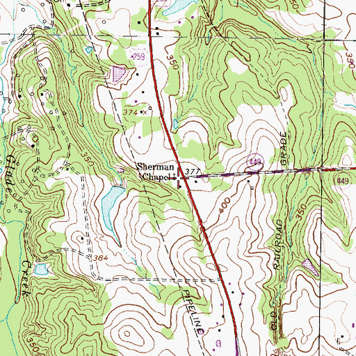 Topographic Map of Sherman Chapel, TX