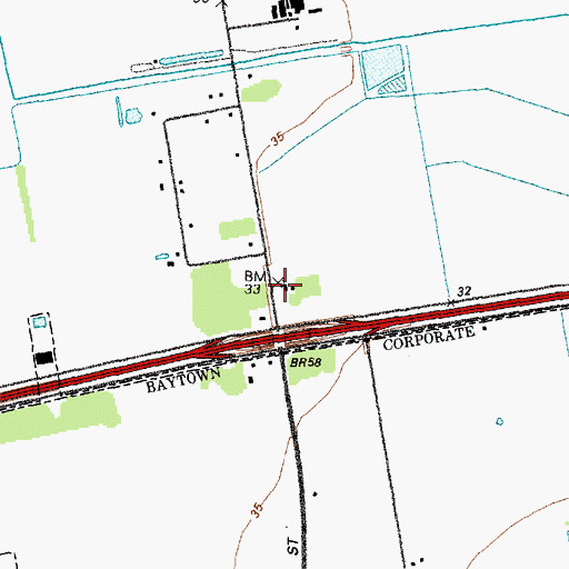 Topographic Map of Shiloh Church, TX