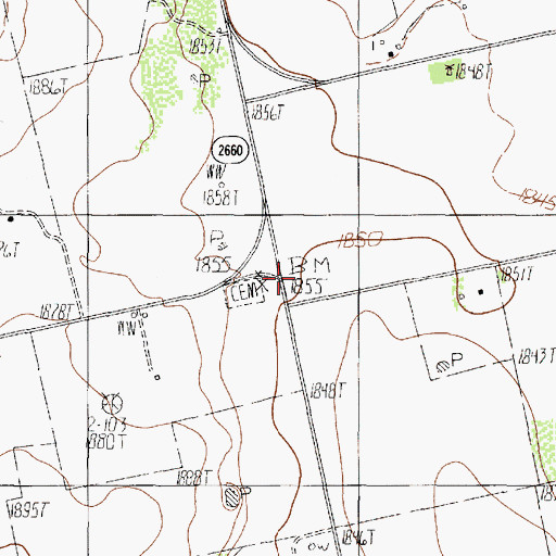 Topographic Map of Shiloh Church, TX