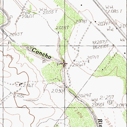 Topographic Map of Shin Oak Creek, TX