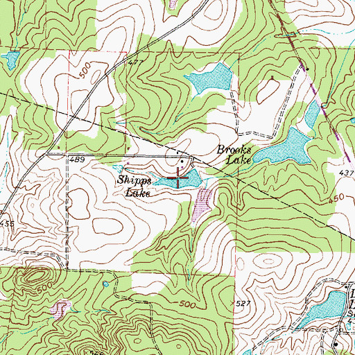 Topographic Map of Shipps Lake, TX