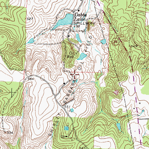 Topographic Map of Shirley Barbara Oil Field, TX