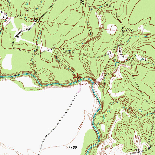 Topographic Map of Shirley Branch, TX