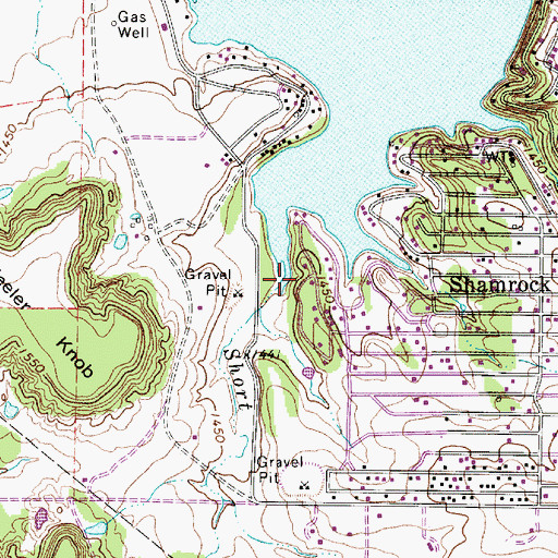 Topographic Map of Short Creek, TX