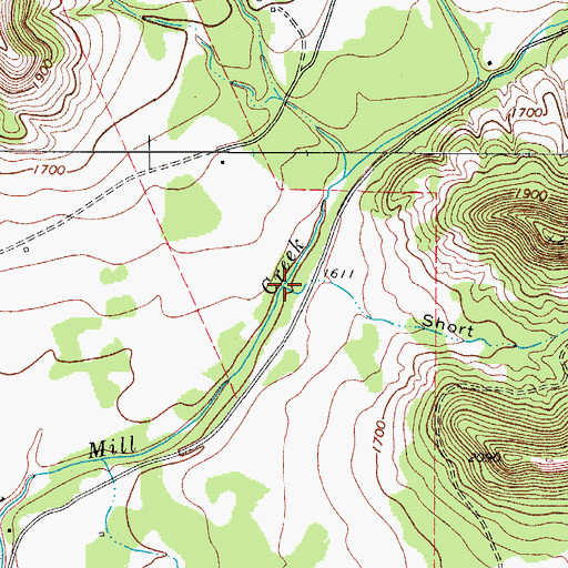 Topographic Map of Short Hollow, TX