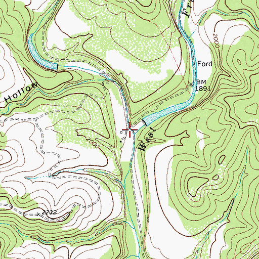 Topographic Map of Short Prong West Frio River, TX