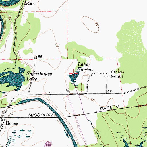 Topographic Map of Lake Sienna, TX