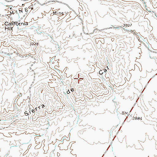 Topographic Map of Sierra de Cal, TX