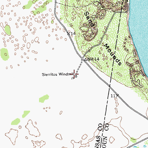 Topographic Map of Sierritos Windmill, TX